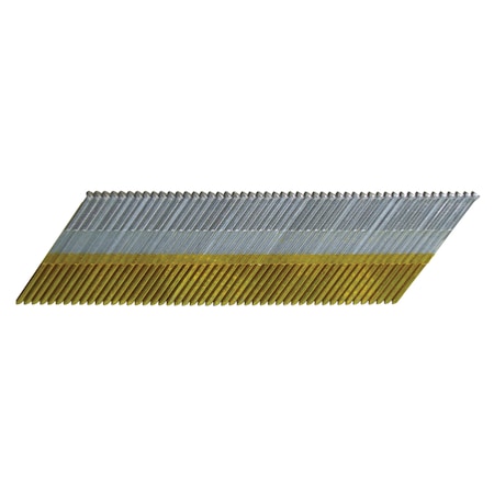 Collated Finishing Nail, 1-1/4 In L, 15 Ga, Electro Galvanized, T-Head Head, Angled